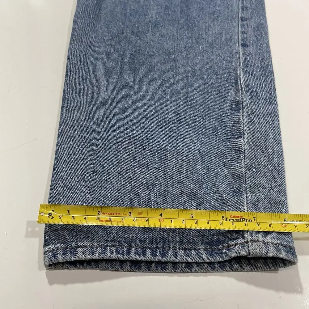 Empyre Baggy Jeans Floral Embroidered Light Wash Blue Denim Face Flowers Size 28